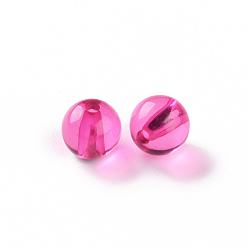 Pourpre Perles acryliques transparentes, ronde, fuchsia, 10x9mm, trou: 2 mm, environ 940 pcs / 500 g