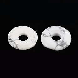 Howlite Pendentifs howlite naturelles, disque de donut / pi, 18x4.5~5.5mm, Trou: 5.5mm