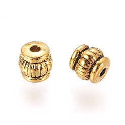 Antique Golden Tibetan Style Beads, Cadmium Free & Nickel Free & Lead Free, Barrel, Antique Golden, 5x5x5mm, Hole: 1.5mm