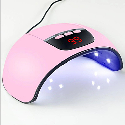 Pink 54W Plastic Nail Dryer, LED UV Lamp for Curing Nail, Gel Polish Fast-Dry, USB Interface, Pink, 18x14x7cm