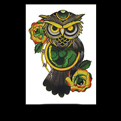 Gainsboro Owl Pattern Removable Temporary Water Proof Tattoos Paper Stickers, Gainsboro, 21x14.8cm