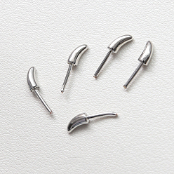 Platinum Brass Head Pins, for Ghost Witch Baroque Pearl Making, Cat Tail, Platinum, 6x3mm