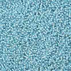 (792) Inside Color AB Crystal/Sky Blue Lined Круглые бусины toho, японский бисер, (792) внутри цвет ab кристалл / небесно-голубой на подкладке, 11/0, 2.2 мм, отверстие : 0.8 мм, Около 5555 шт / 50 г