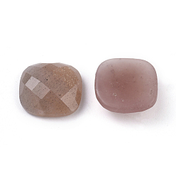 Sunstone Natural Sunstone Cabochons, Faceted, Square, 15.5x15.5x5.5mm