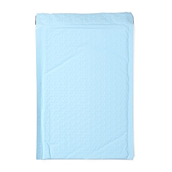 Bleu Clair Sacs d'emballage en film mat, courrier à bulles, enveloppes matelassées, rectangle, bleu clair, 27x17.2x0.2 cm