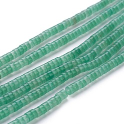 Зеленый Авантюрин Естественный зеленый авантюрин бисер нитей, Heishi бусы, Плоский круглый / диск, 4~4.5x2.5 мм, отверстие : 0.7 мм, около 167 шт / нитка, 15.43 дюйм (39.2 см)