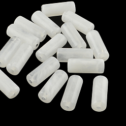 Blanc Colonne perles acryliques imitation de pierres précieuses, blanc, 20x8mm, trou: 2 mm, environ 480 pcs / 500 g
