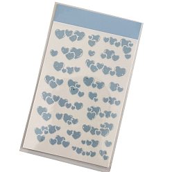 Light Steel Blue Waterproof PVC Plastic Heart Sticker, for Scrapbooking, Travel Diary Craft, Light Steel Blue, 150x100mm