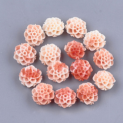 Corail Perles de corail synthétiques, teint, fleur de lotus, corail, 10x11x6.5mm, Trou: 1.2mm
