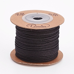 Negro Cuerdas de nylon, hilos de cuerda cuerdas, rondo, negro, 1.5 mm, aproximadamente 27.34 yardas (25 m) / rollo