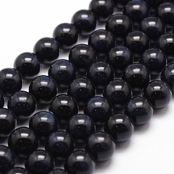 Black Natural Tiger Eye Bead Strands, Dyed & Heated, Round, Black, 10mm, Hole: 1mm, about 37pcs/strand, 14.9 inch~15.1 inch
