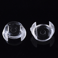Clear Transparent AS Plastic Base Buckle Hair Findings, for Hair Tie Accessories Making, Clear, 7.5x9x3.5mm, about 10000pcs/bag