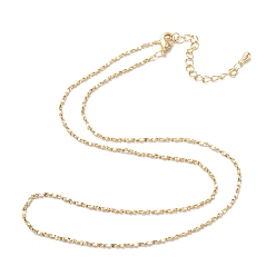 Real 18K Gold Plated Brass Link Chain Necklaces, Long-Lasting Plated, Real 18K Gold Plated, 16.54 inch(42cm)
