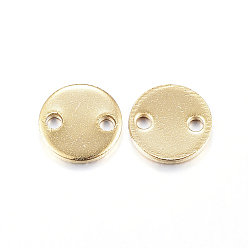 Golden Ion Plating(IP) 304 Stainless Steel Links connectors, Flat Round, Golden, 10x1mm, Hole: 1.3mm