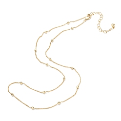 Real 18K Gold Plated Brass Satellite Chain Necklaces, Long-Lasting Plated, Real 18K Gold Plated, 16.54 inch(42cm)