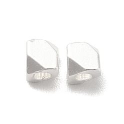 925 Sterling Silver Plated Brass Bead, Lead Free & Cadmium Free, Nuggets, 925 Sterling Silver Plated, 3x3x3mm, Hole: 1mm