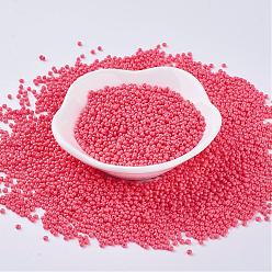 Ярко-Розовый 12/0 круглый стеклянный бисер класса А, спекающийся лак, ярко-розовый, 12/0, 2x1.5 мм, отверстие : 0.7 мм, около 30000 шт / упаковка