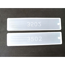 Blanco Moldes de marcapáginas moldes de silicona, para resina uv, fabricación de joyas de resina epoxi, Rectángulo, blanco, 143x33x4 mm