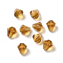 Chocolat Verre imitation perles de cristal autrichien, facette, diamant, chocolat, 10x9mm, Trou: 1mm