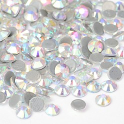 Crystal AB Glass Hotfix Rhinestone, Grade AA, Flat Back & Faceted, Half Round, Crystal AB, SS10, 2.7~2.8mm, about 1440pcs/bag