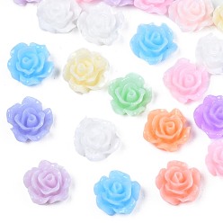 (52) Непрозрачная лаванда Непрозрачные кабошоны из смолы, цветок, разноцветные, 6.5x6.5x3 мм