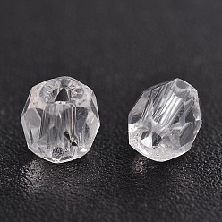 Clair Facettes en verre transparent perles rondes, clair, 3mm, trou: 0.5 mm, environ 600 PCs / sachet 