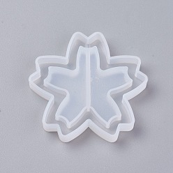 White Shaker Mold, DIY Quicksand Jewelry Silicone Molds, Resin Casting Molds, For UV Resin, Epoxy Resin Jewelry Making, Sakura, White, 55x57x8mm, Inner Size: 53x55mm