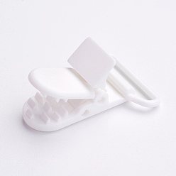 White Eco-Friendly Plastic Baby Pacifier Holder Clip, White, 43x31x9mm