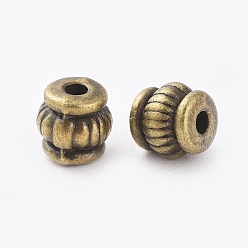 Antique Bronze Tibetan Style Beads, Cadmium Free & Nickel Free & Lead Free, Barrel, Antique Bronze, 5x5x5mm, Hole: 1.5mm