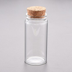 Clair Perle de verre conteneurs, avec bouchon en liège, souhaitant bouteille, clair, 3.7x8 cm, capacité: 55 ml (1.86 fl. oz)