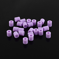 Lila Perlas de fusibles pe, perlas melty bricolaje, tubo, lila, 5x5 mm, Agujero: 3 mm, sobre 8000 unidades / 500 g