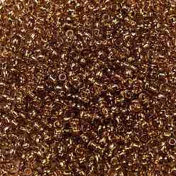 (754) Gold Lined Pink Cuentas de semillas redondas toho, granos de la semilla japonés, (754) rosa forrado en oro, 8/0, 3 mm, agujero: 1 mm, Sobre 1110 unidades / 50 g