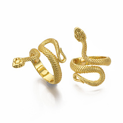 Золотой Сплав манжеты кольца пальцев, широкая полоса кольца, змея, золотые, размер США 9 3/4 (19.5 мм)