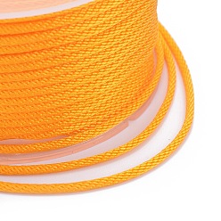 Orange Cordons tressés en polyester, pour la fabrication de bijoux, orange, 2mm, environ 21.87 yards (20m)/rouleau