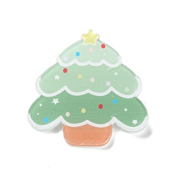 Дерево Акриловые значки на рождественскую тему, железная брошь, дерево, 38x37x2 мм