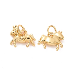 Real 18K Gold Plated Unicorn Brass Pendant Rhinestone Settings, with Jump Rings, Cadmium Free & Nickel Free & Lead Free, Real 18K Gold Plated, 10.5x11.5x3mm, Hole: 3.4mm, Fit for 1mm rhinestone