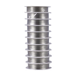 Серебро Круглая медная проволока для ювелирных изделий, серебряный цвет гальваническим, 0.3 мм, около 65.61 футов (20 м) / рулон, 10 рулонов / группы