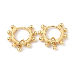 Настоящее золото 18K Латунные круглые серьги-кольца с подвесками для женщин, без кадмия и без свинца, реальный 18 k позолоченный, 19.5x20x3 мм, штифты : 1 мм