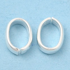 925 Sterling Silver Plated Brass Linking Rings, Quick Link Connector, Cadmium Free & Lead Free, Oval, 925 Sterling Silver Plated, 9x7x2.5mm, Inner Diameter: 7.5x4.7mm