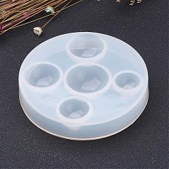 Blanco Moldes de silicona diy, moldes de resina, para resina uv, fabricación de joyas de resina epoxi, plano y redondo, blanco, 88.5x16 mm, tamaño interno: 18~30 mm