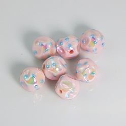 Misty Rose Luminous Acrylic Beads, Glow in the Dark, Nuggets, Misty Rose, 16mm