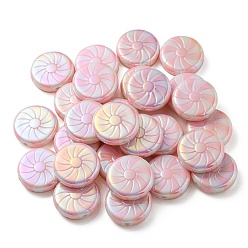 Rose Brumeux Placage uv perles acryliques opaques, lollipop, rose brumeuse, 23x7mm, Trou: 2.5mm