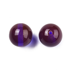 Purple Resin Beads, Imitation Beeswax, Round, Purple, 12x11.5mm, Hole: 1.5~3mm