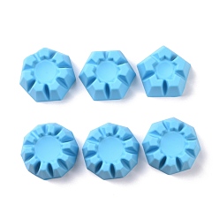 Deep Sky Blue 5~10 Petals Inverted Flower Base Silicone Cups, Resin Craft Tool, Fluid Art Dividing Cup Auxiliary Tool, Deep Sky Blue, 51~59x55~59x26mm, 6pcs/set