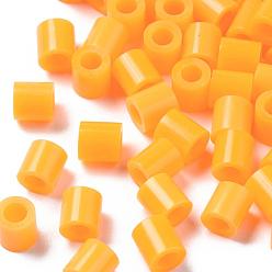 Naranja Perlas de fusibles pe, perlas melty bricolaje, tubo, naranja, 5x5 mm, Agujero: 3 mm, sobre 8000 unidades / 500 g