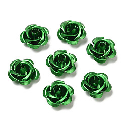 Vert Mer Perles en aluminium, oxydation, rose, vert de mer, 15x15x9mm, Trou: 1.4mm
