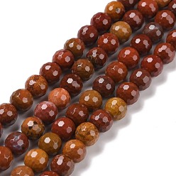 Carnelian Natural Carnelian Beads Strands, Faceted(128 Facets), Round, 8mm, Hole: 1.2mm, about 47pcs/strand, 14.96''(38cm)