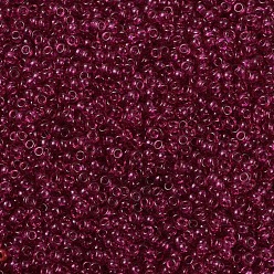 (RR1406) Transparent Fuchsia Cuentas de rocailles redondas miyuki, granos de la semilla japonés, (rr 1406) fucsia transparente, 11/0, 2x1.3 mm, agujero: 0.8 mm, sobre 1100 unidades / botella, 10 g / botella