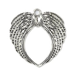 Antique Silver Tibetan Style Alloy Wing Large Pendants, Lead Free & Cadmium Free, Antique Silver, 73x69x4mm, Hole: 2~6mm
