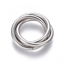 Color de Acero Inoxidable 304 de acero inoxidable que une los anillos, anillo de enclavamiento, para el collar, color acero inoxidable, 20x22x3 mm, anillo: 18x2 mm, diámetro interno: 14 mm